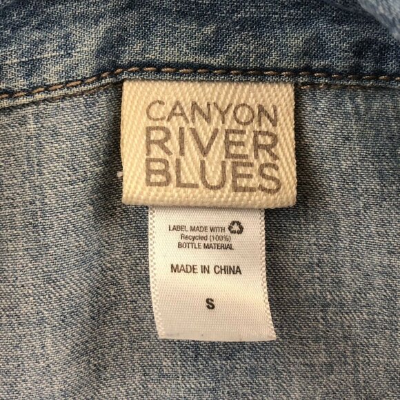 Canyon River Blues Womens Denim Tunic Shirt Small Long Sleeve Button Front Y2K - Picture 3 of 11